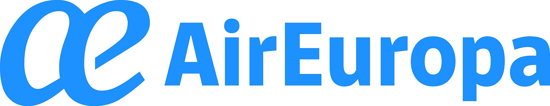 Logotipo azul de Air Europa sobre fondo blanco.